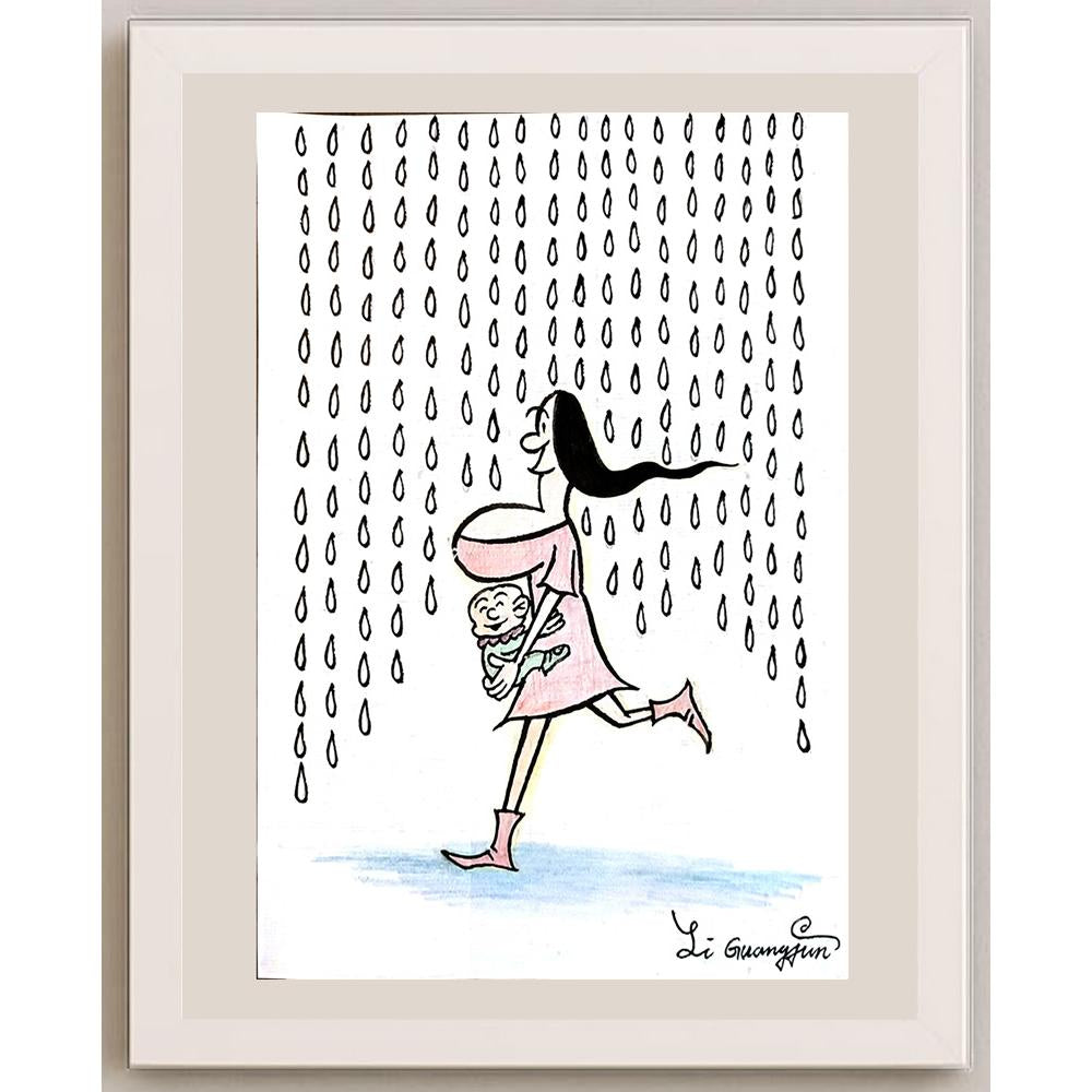 Li Guangjun 29x21cm Orijinal Karikatür BOD03668