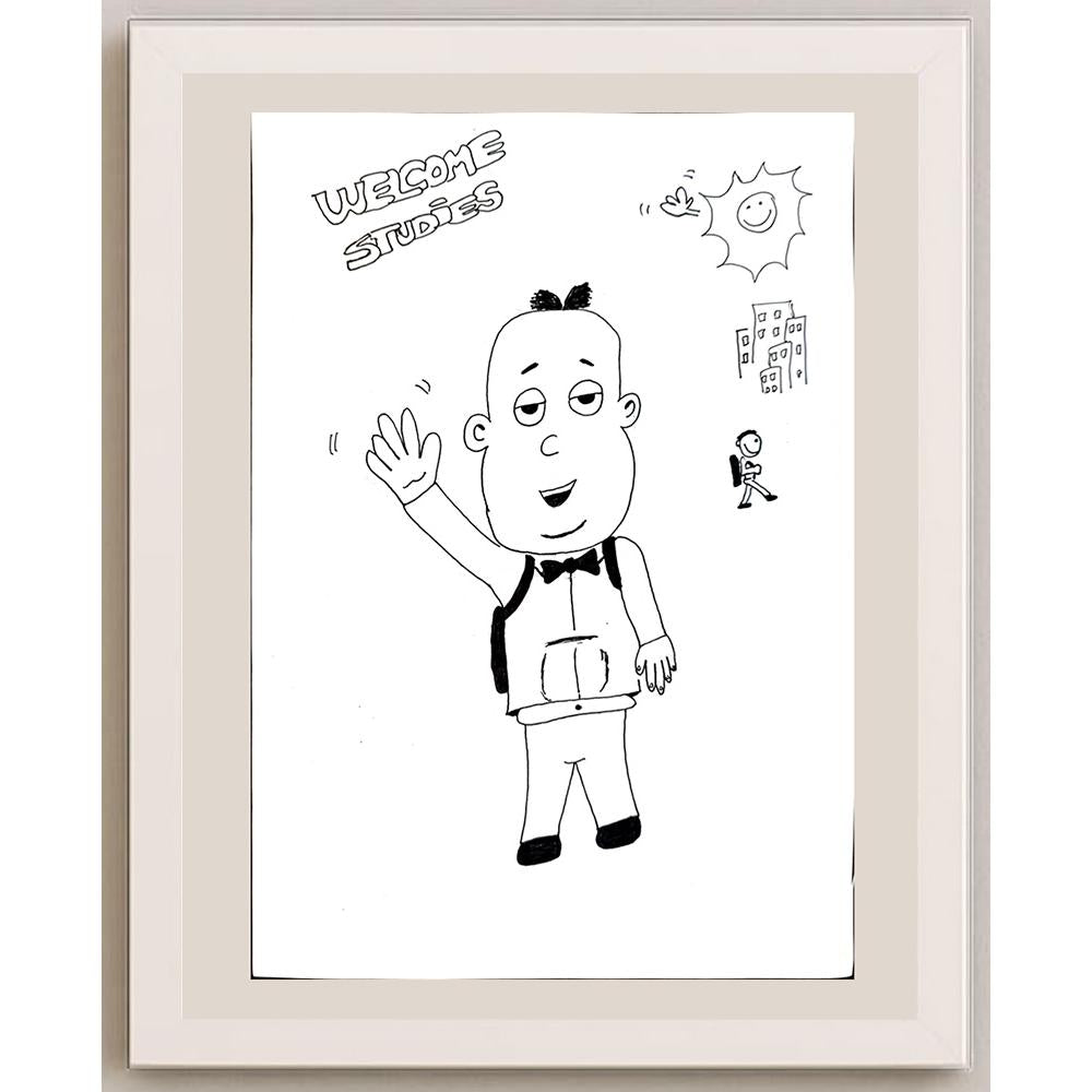 Abdelouahid Stiton 29x21cm Orijinal Karikatür BOD03669