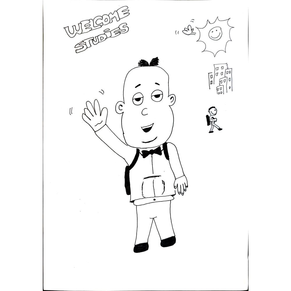 Abdelouahid Stiton 29x21cm Orijinal Karikatür BOD03669