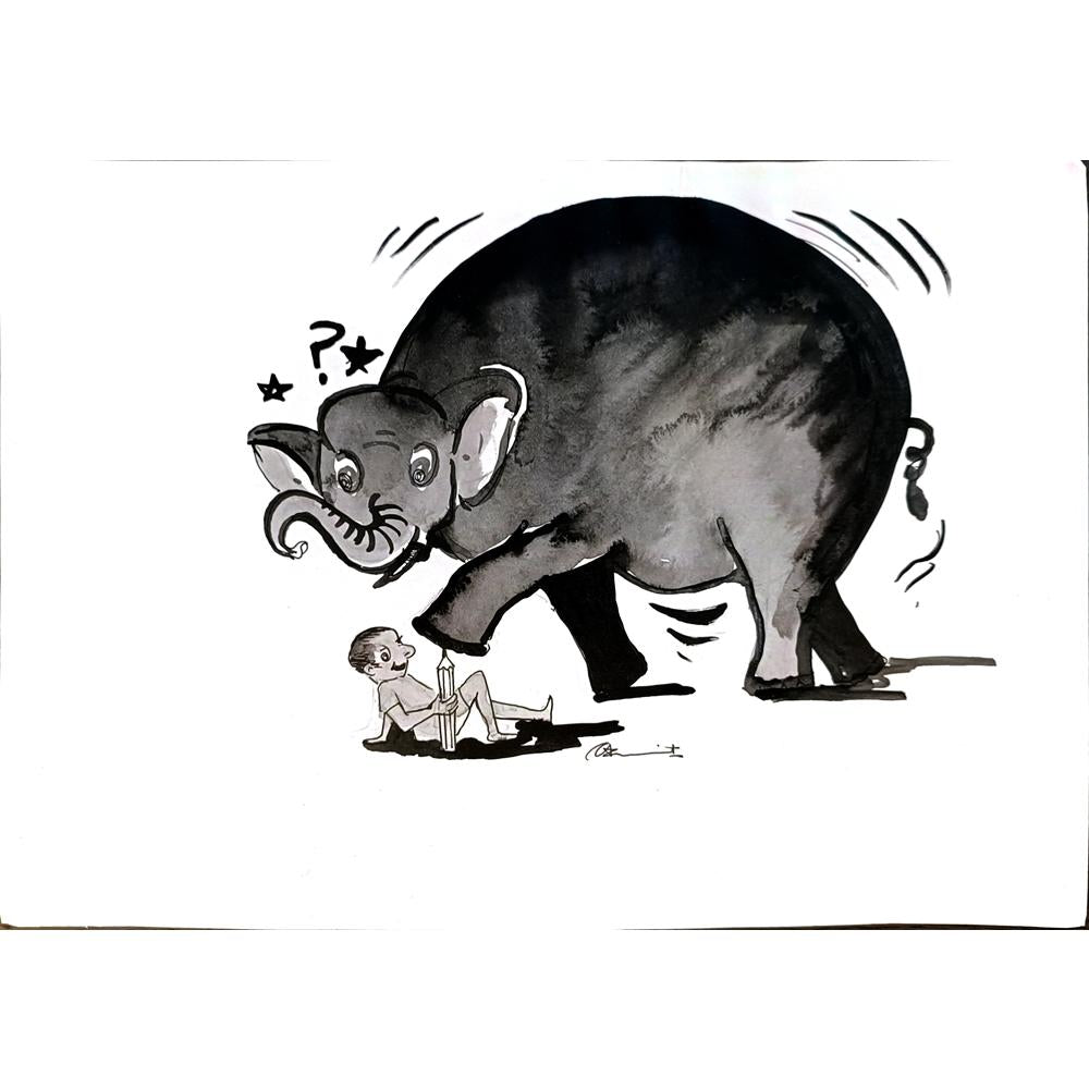 Amit Kumar 29x21cm Orijinal Karikatür BOD03674