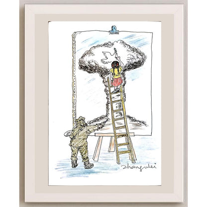 Zhang Wei 29x21cm Orijinal Karikatür BOD03675