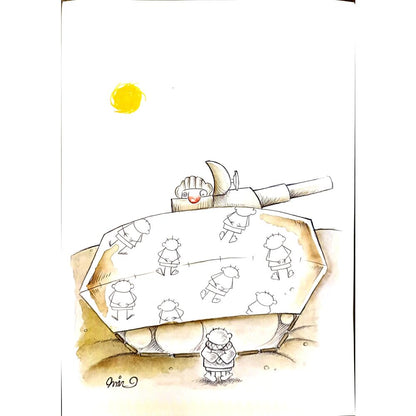 Amin Dast Bola 29x21cm Orijinal Karikatür BOD03687