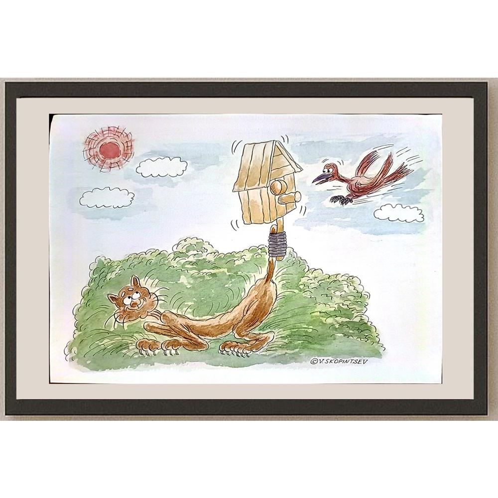 Viktor Skopintsev 29x21cm Orijinal Karikatür BOD03688