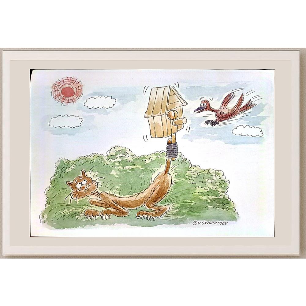 Viktor Skopintsev 29x21cm Orijinal Karikatür BOD03688
