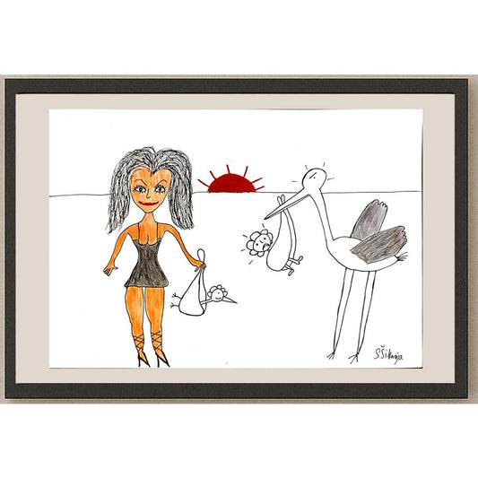 Severin Sikanja 29x21cm Orijinal Karikatür BOD03693