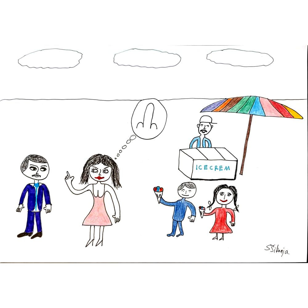 Severin Sikanja 29x21cm Orijinal Karikatür BOD03694