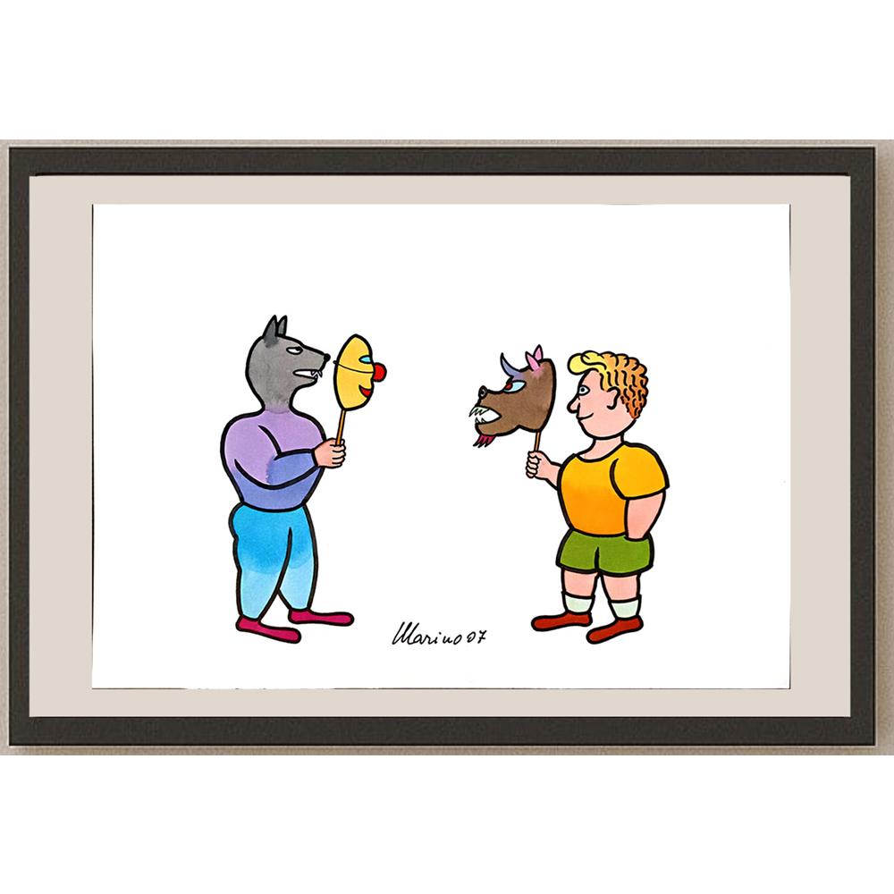Marino Tarizzo 29x21cm Orijinal Karikatür BOD03700
