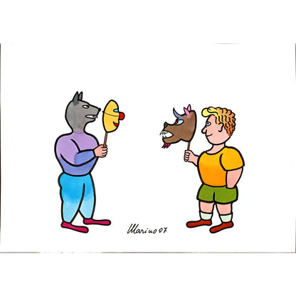 Marino Tarizzo 29x21cm Orijinal Karikatür BOD03700
