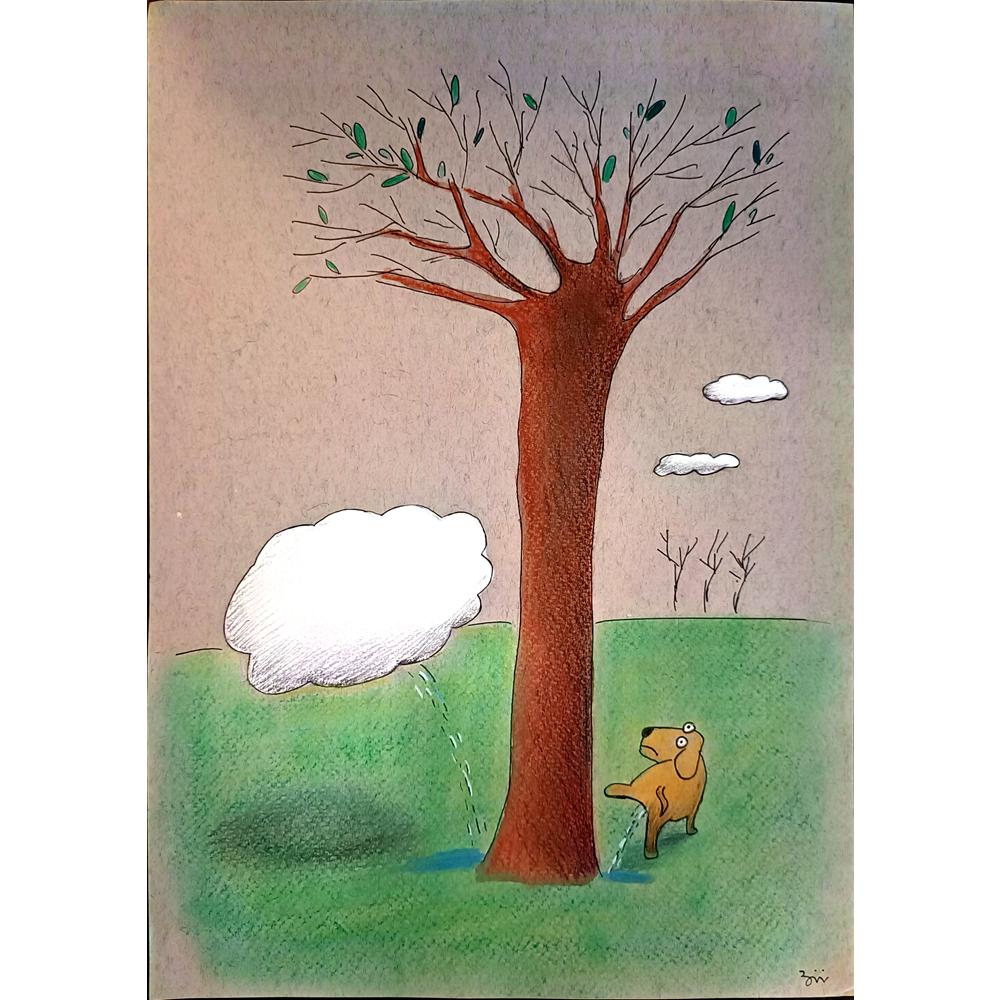 Masoud Ziaei Zardkhashosei 29x21cm Orijinal Karikatür BOD03708