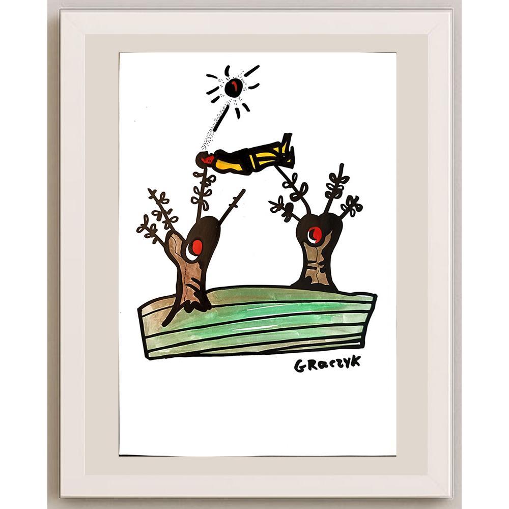 Michal Graczyk 29x21cm Orijinal Karikatür BOD03709
