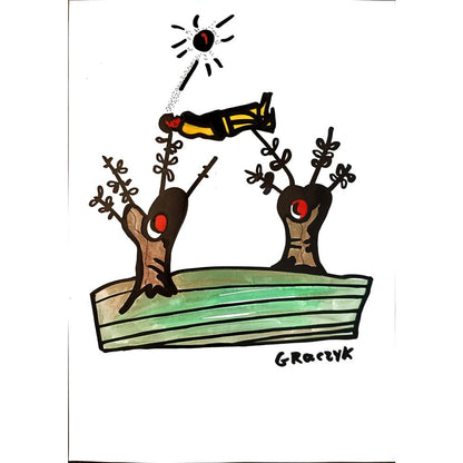 Michal Graczyk 29x21cm Orijinal Karikatür BOD03709
