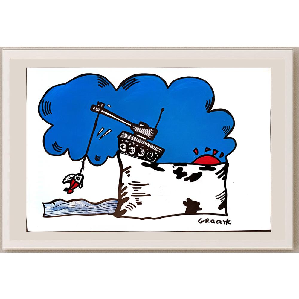 Michal Graczyk 29x21cm Orijinal Karikatür BOD03711