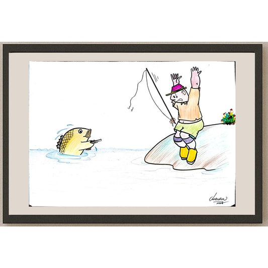 Kaur Chand Badhok 29x21cm Orijinal Karikatür BOD03715