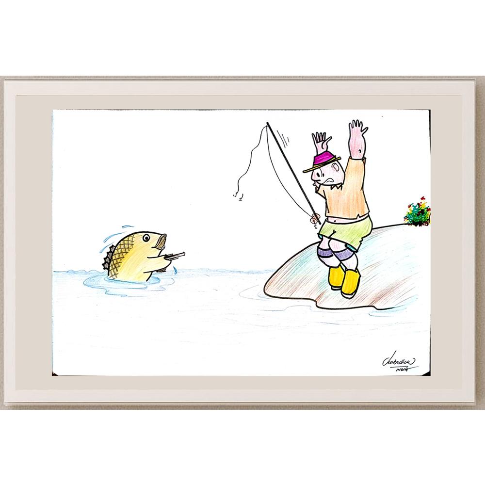 Kaur Chand Badhok 29x21cm Orijinal Karikatür BOD03715