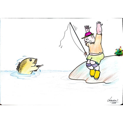 Kaur Chand Badhok 29x21cm Orijinal Karikatür BOD03715