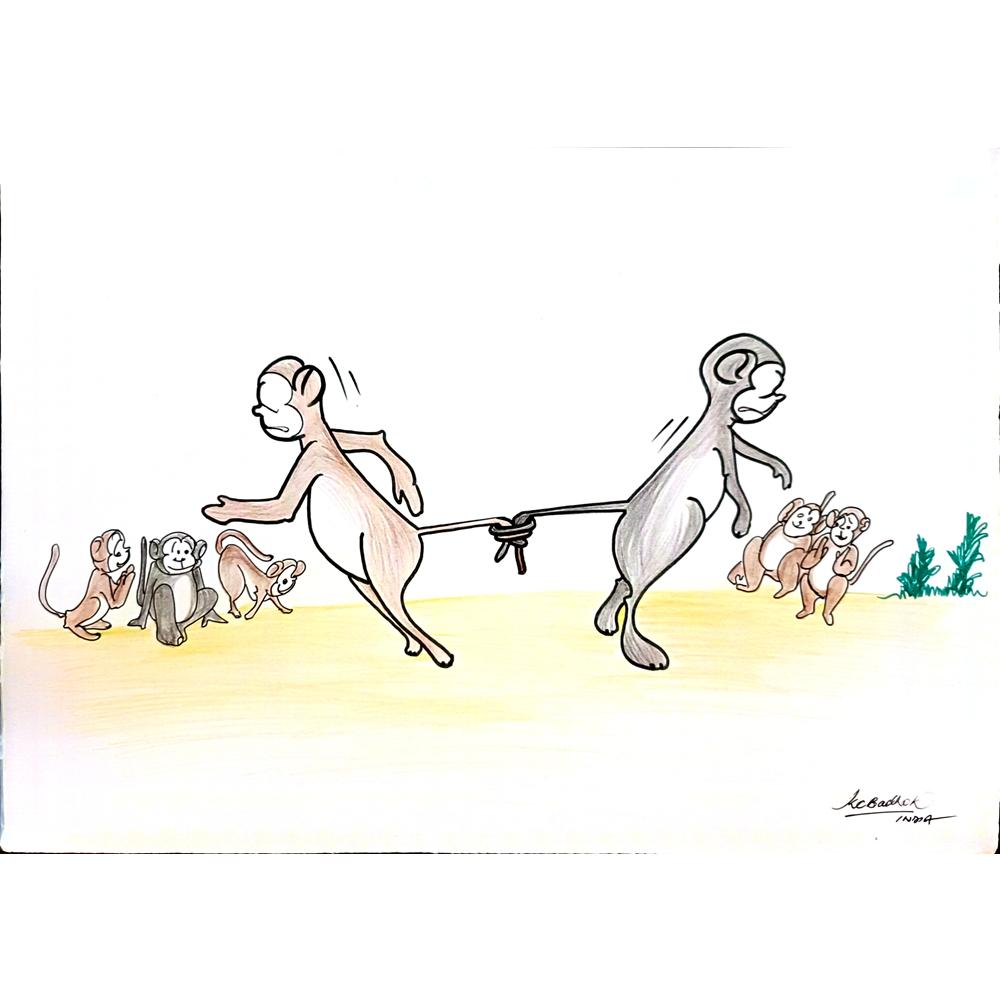 Kaur Chand Badhok 29x21cm Orijinal Karikatür BOD03716