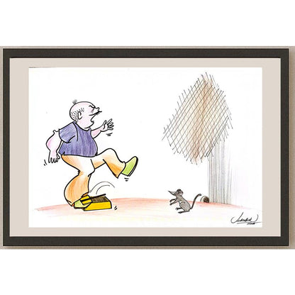Kaur Chand Badhok 29x21cm Orijinal Karikatür BOD03717