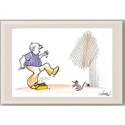 Kaur Chand Badhok 29x21cm Orijinal Karikatür BOD03717
