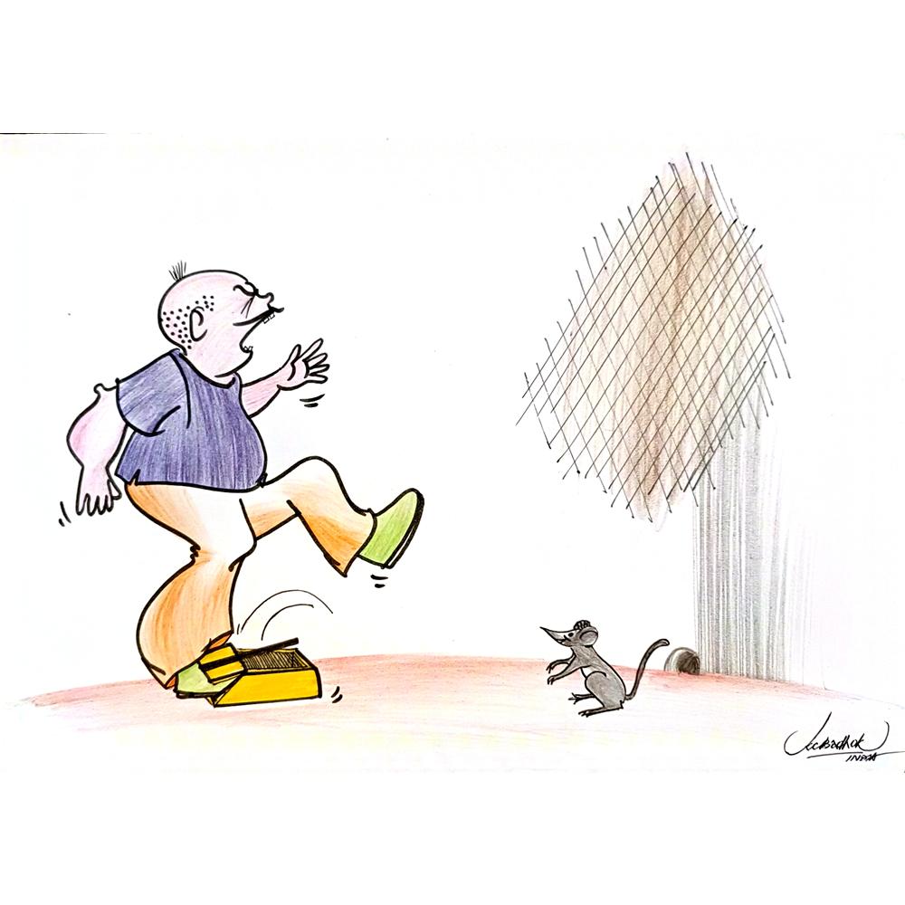 Kaur Chand Badhok 29x21cm Orijinal Karikatür BOD03717
