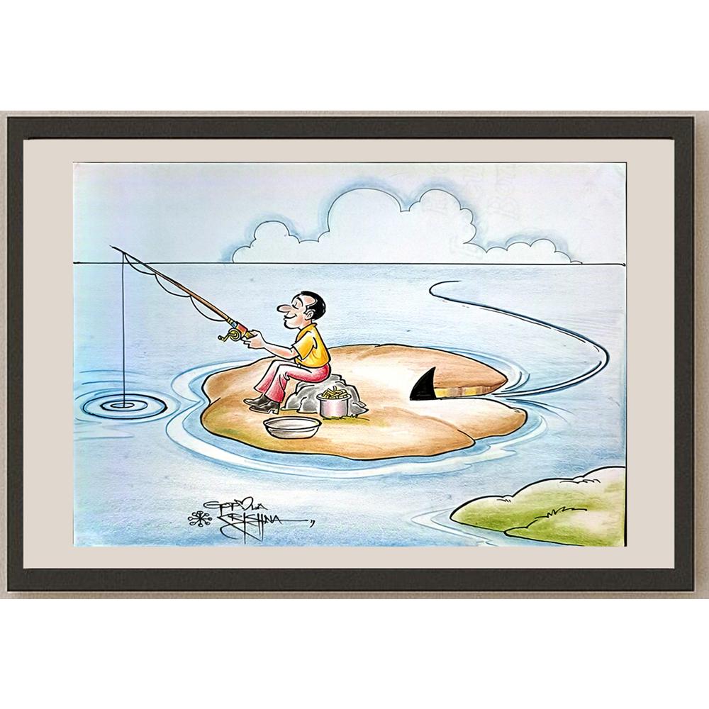 Vendra Gopalaksrishna 29x21cm Orijinal Karikatür BOD03722