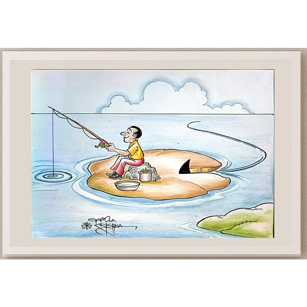 Vendra Gopalaksrishna 29x21cm Orijinal Karikatür BOD03722