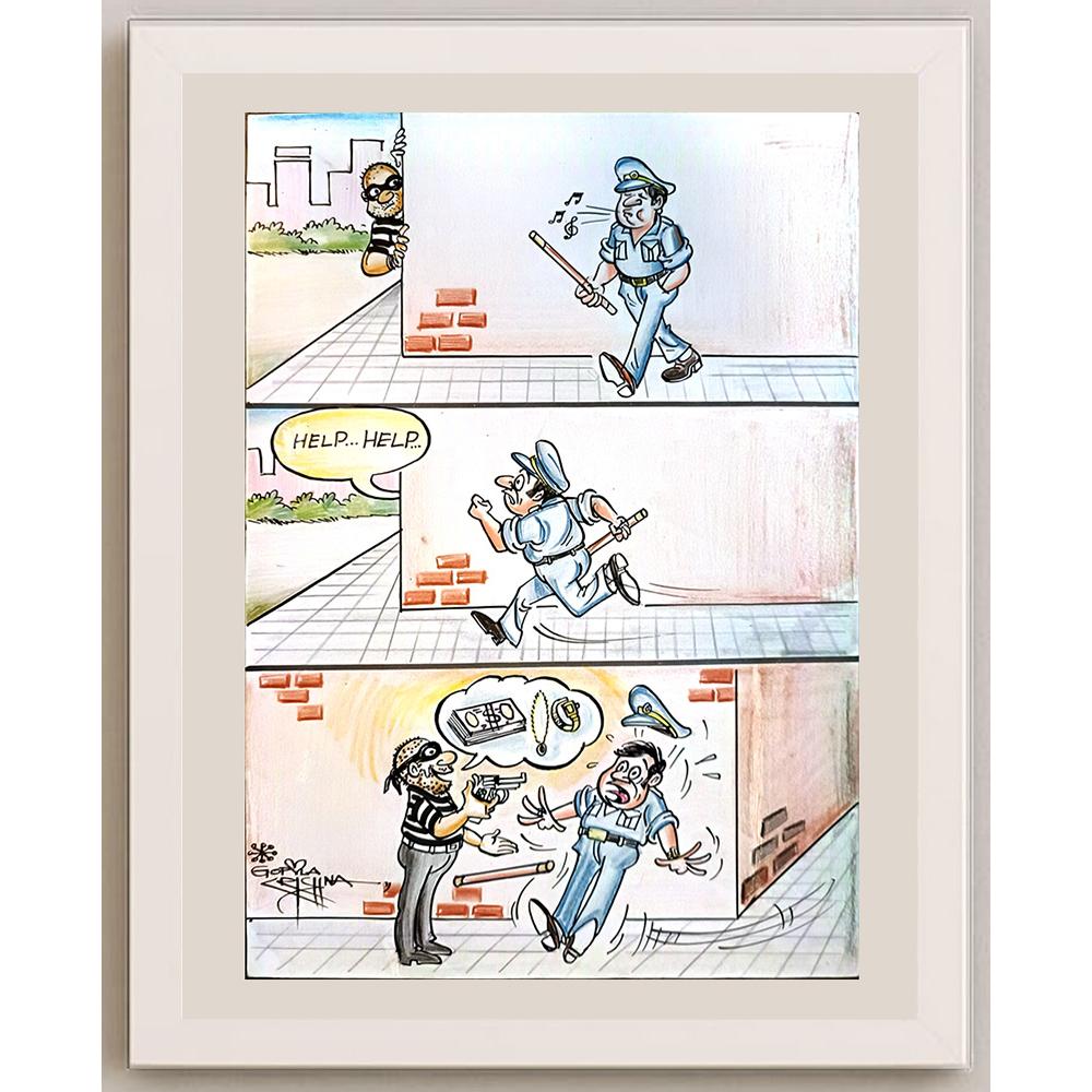 Vendra Gopalaksrishna 29x21cm Orijinal Karikatür BOD03723