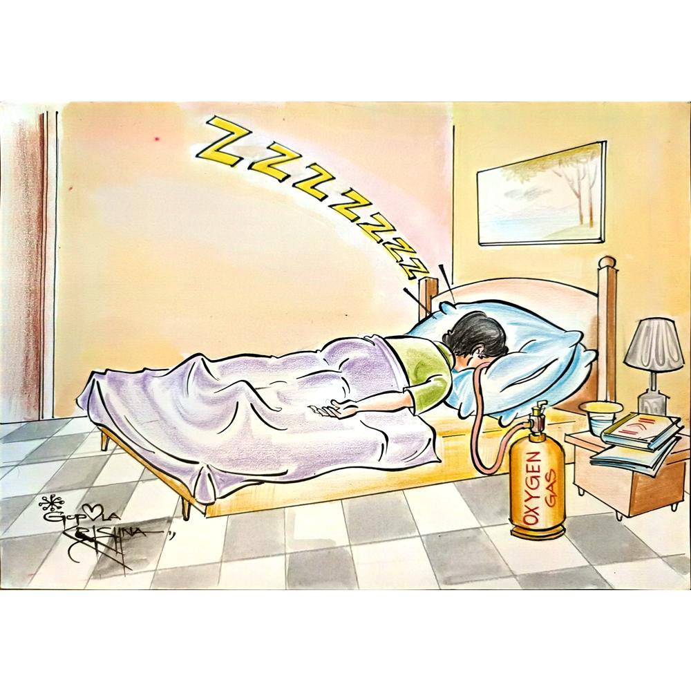 Vendra Gopalaksrishna 29x21cm Orijinal Karikatür BOD03725