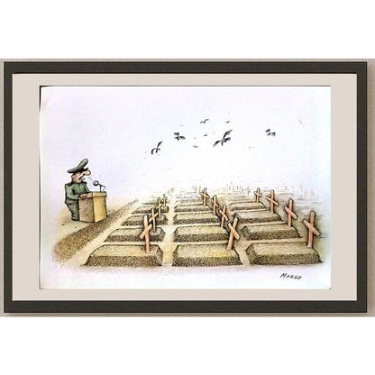 Margareta Chicatti 29x21cm Orijinal Karikatür BOD03736