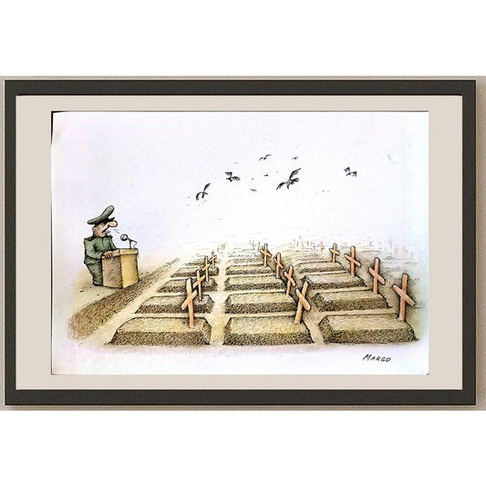 Margareta Chicatti 29x21cm Orijinal Karikatür BOD03736