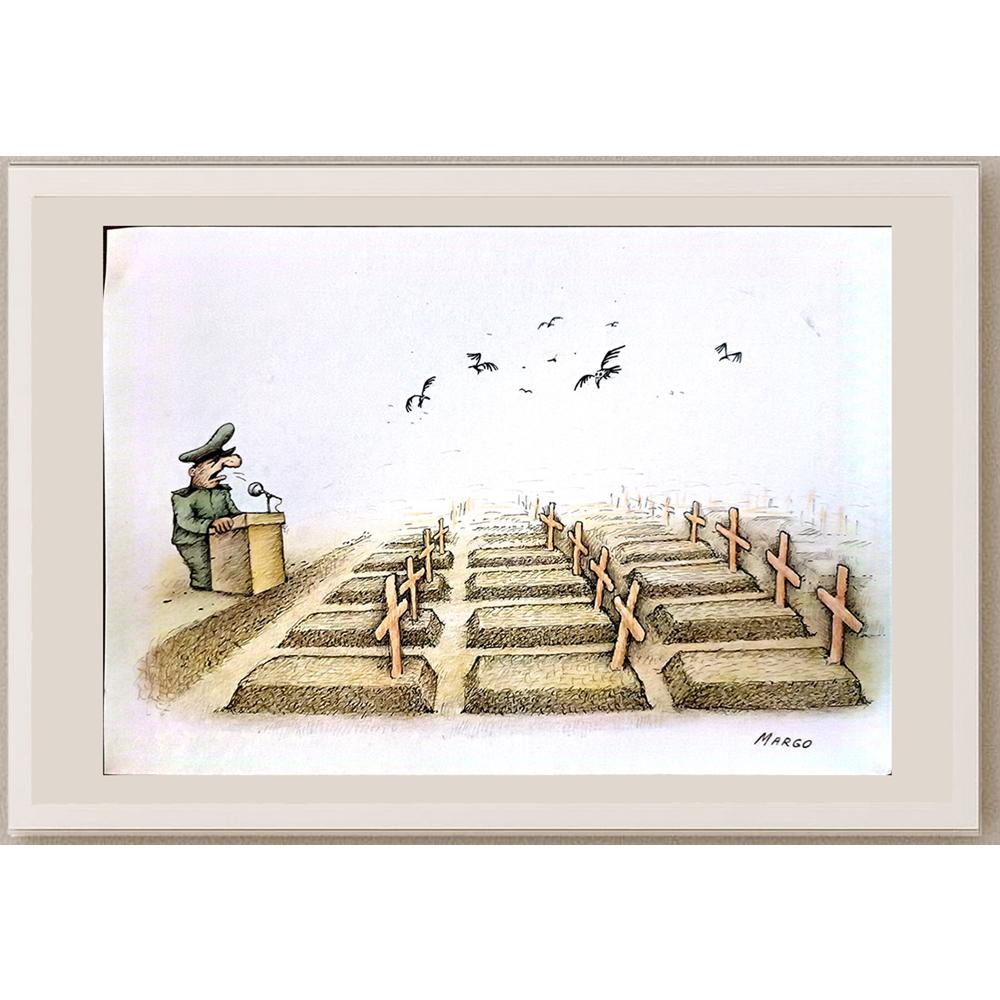 Margareta Chicatti 29x21cm Orijinal Karikatür BOD03736