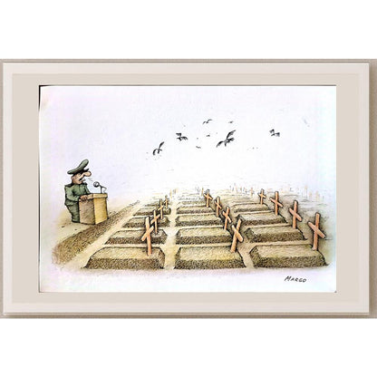 Margareta Chicatti 29x21cm Orijinal Karikatür BOD03736