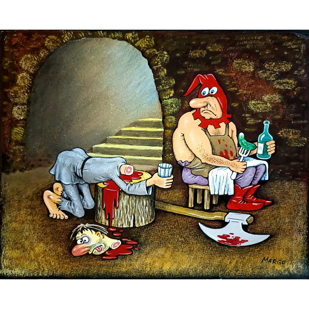 Margareta Chicatti 29x21cm Orijinal Karikatür BOD03737
