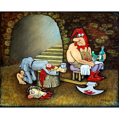 Margareta Chicatti 29x21cm Orijinal Karikatür BOD03737