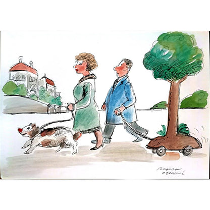 Slobodan Obradovic 29x21cm Orijinal Karikatür BOD03738