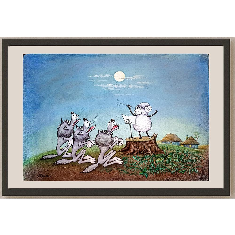 Margareta Chicatti 29x21cm Orijinal Karikatür BOD03742