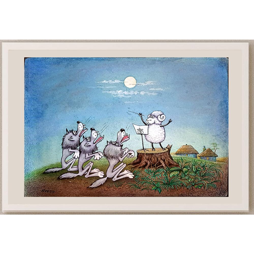 Margareta Chicatti 29x21cm Orijinal Karikatür BOD03742