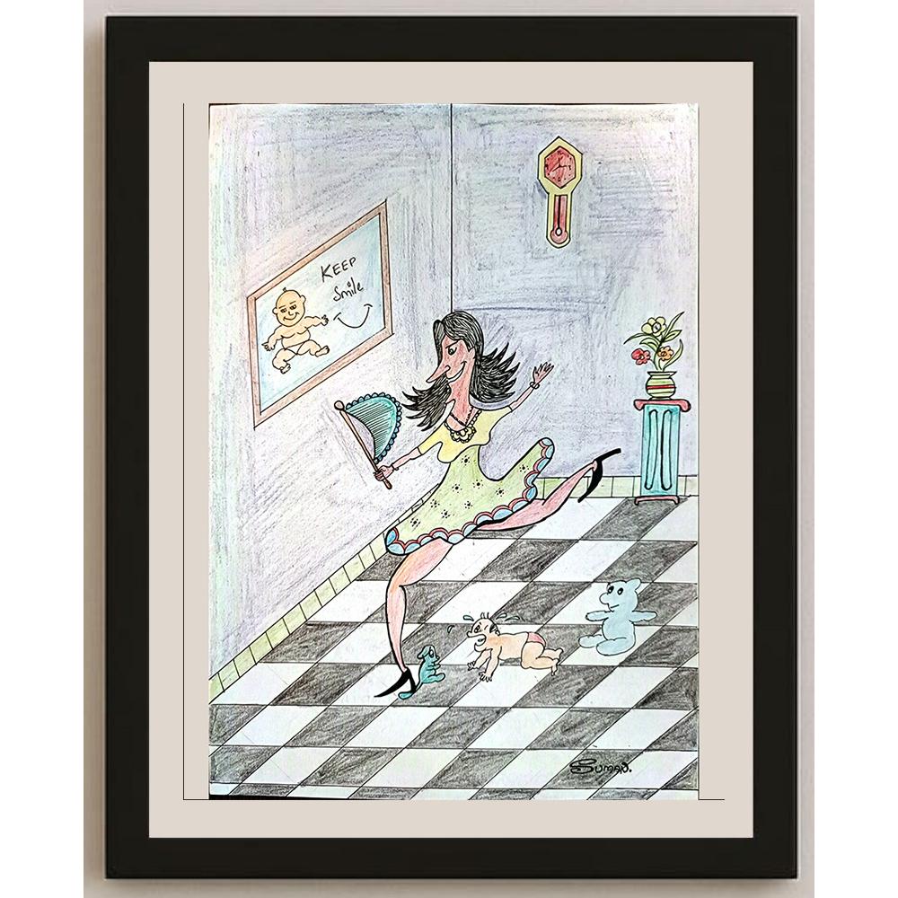 Thipparapu Suman Kumar 29x21cm Orijinal Karikatür BOD03745