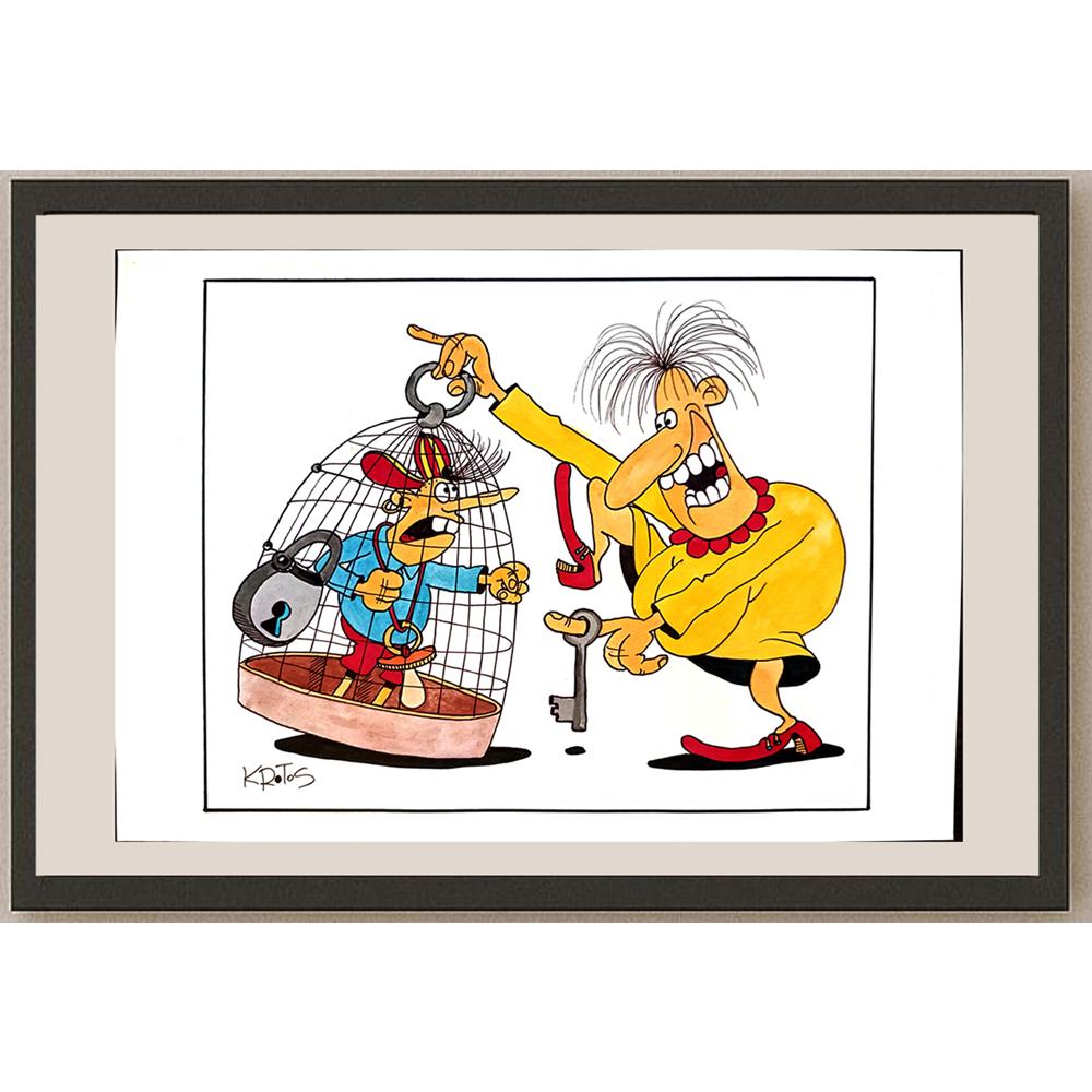 Tadeusz Krotos 29x21cm Orijinal Karikatür BOD03753