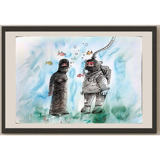 Nikolay Fitkov 29x21cm Orijinal Karikatür BOD03759