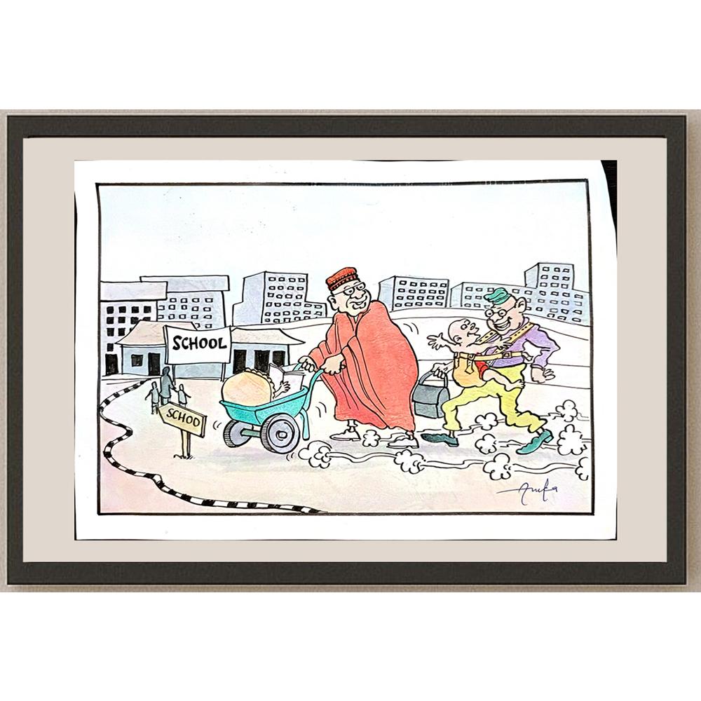 Azuka Nwokocha 29x21cm Orijinal Karikatür BOD03763