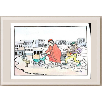 Azuka Nwokocha 29x21cm Orijinal Karikatür BOD03763