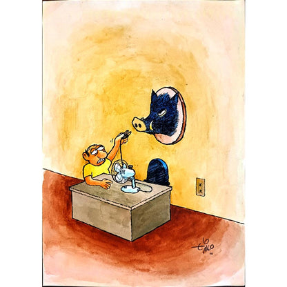 Erico Junqueira Ayres 29x21cm Orijinal Karikatür BOD03766