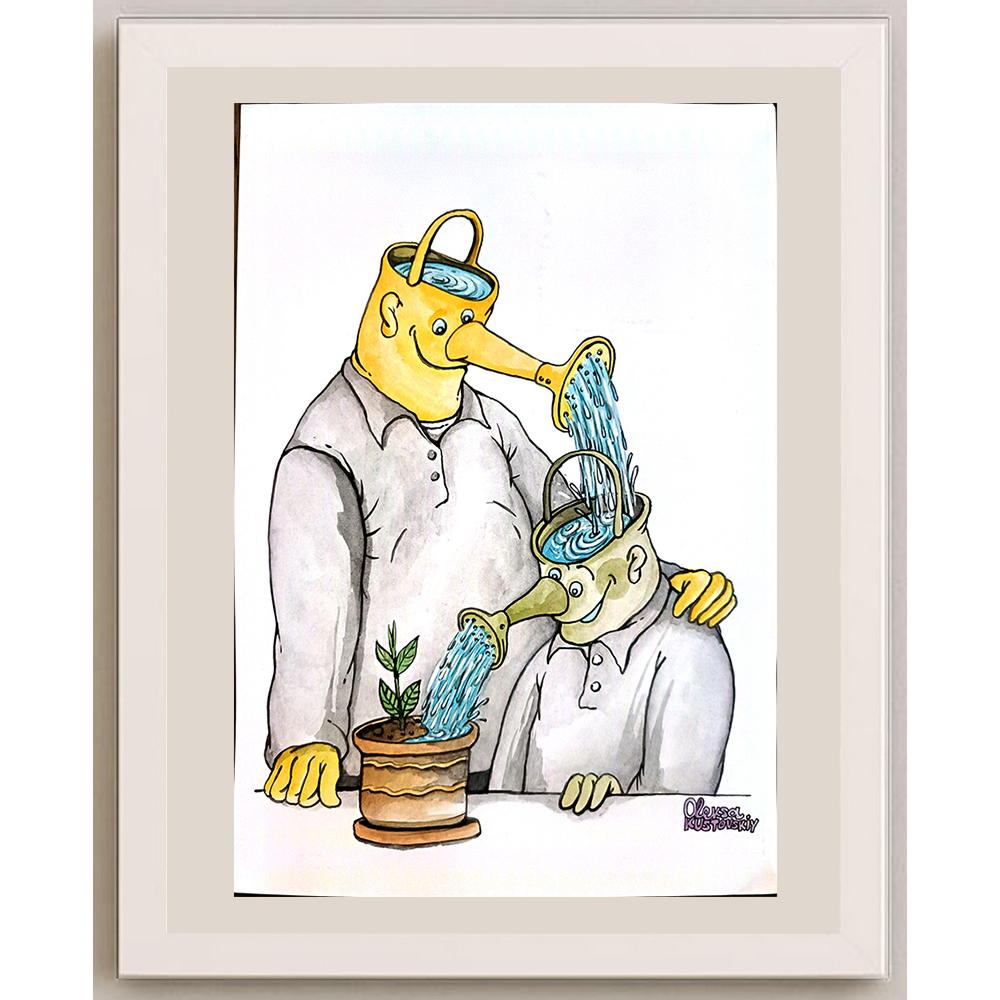 Oleksiy Kustovskiy 29x21cm Orijinal Karikatür BOD03771