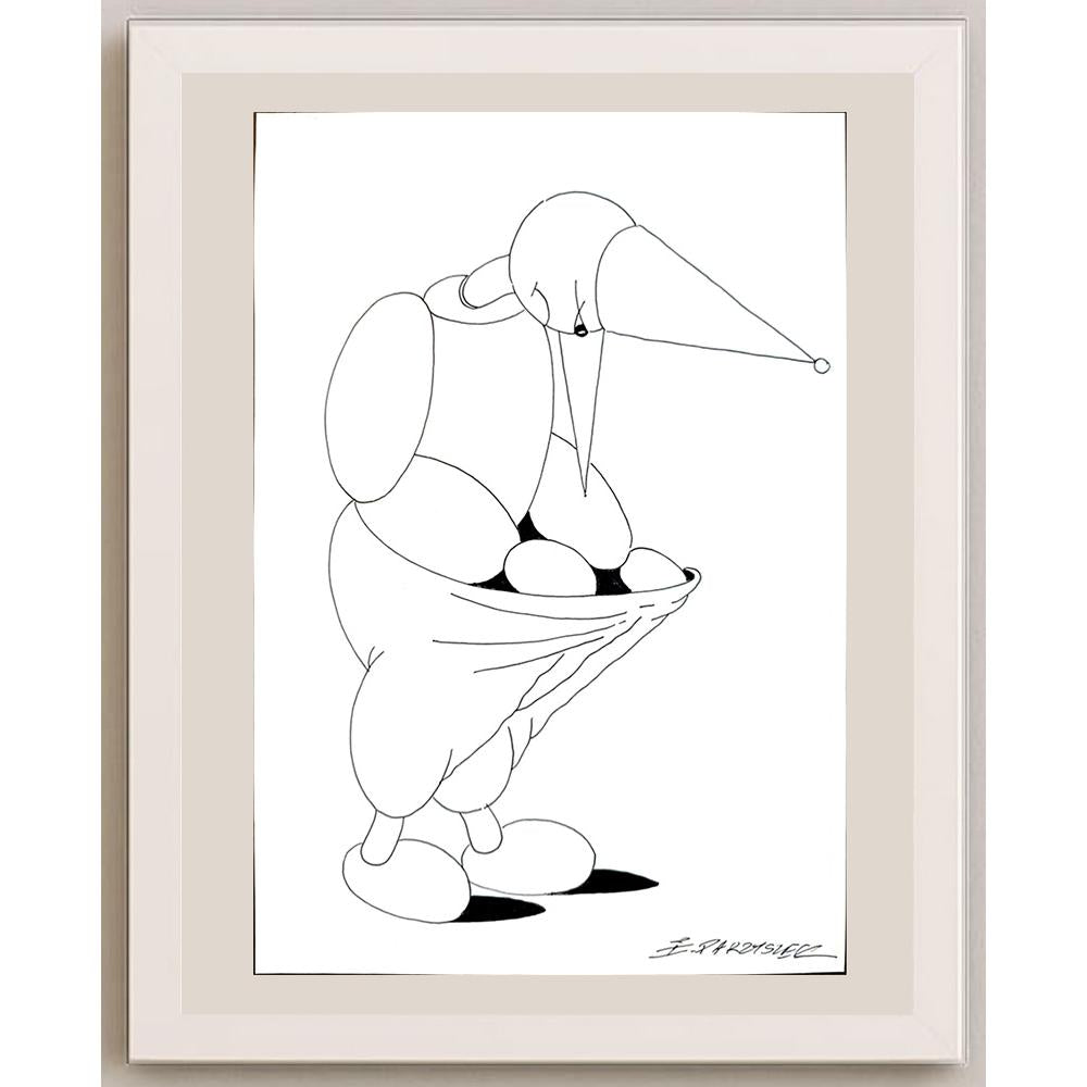 Ireneusz Parzyszek 29x21cm Orijinal Karikatür BOD03774