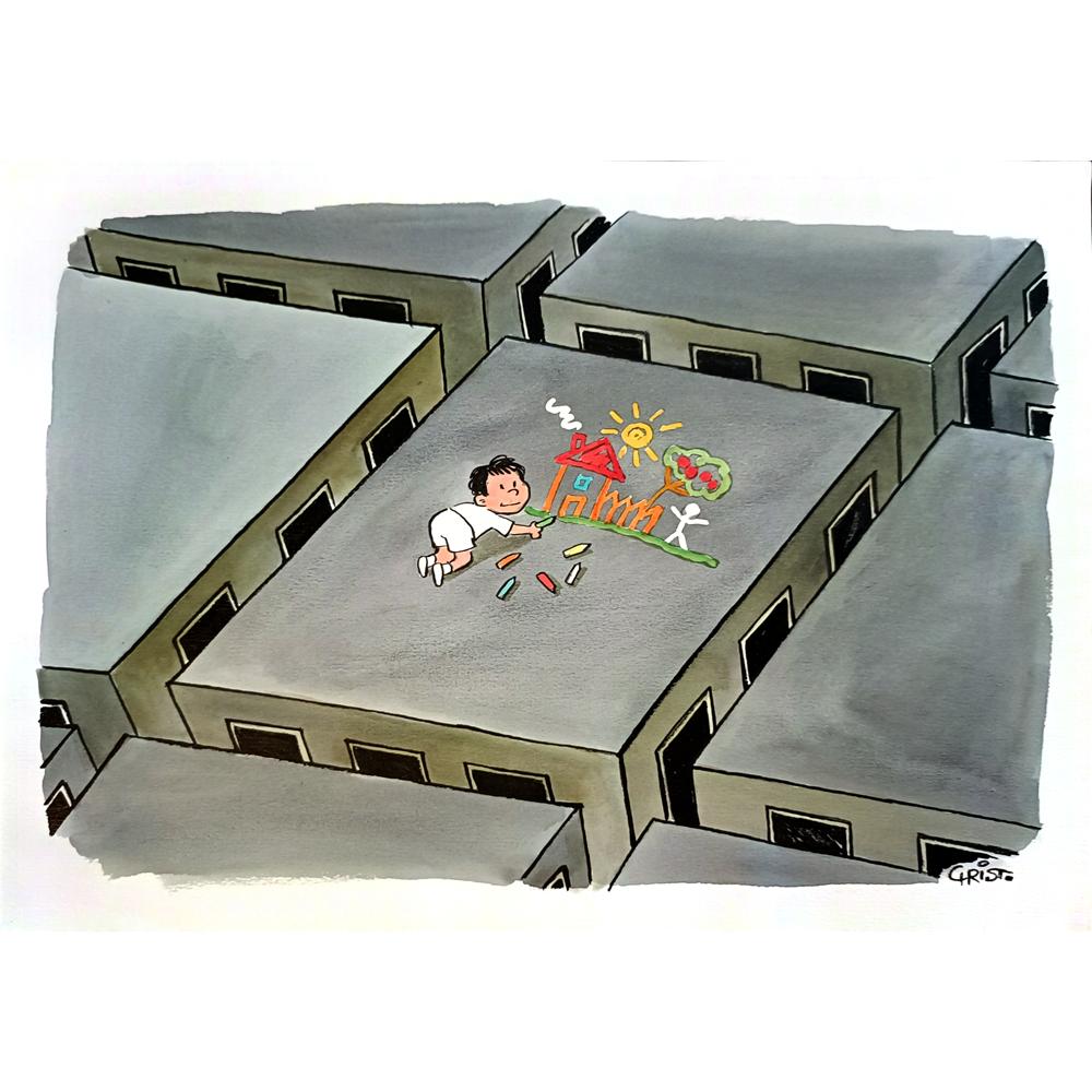 Christo Komarnitski 29x21cm Orijinal Karikatür BOD03783