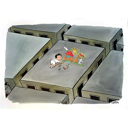 Christo Komarnitski 29x21cm Orijinal Karikatür BOD03783
