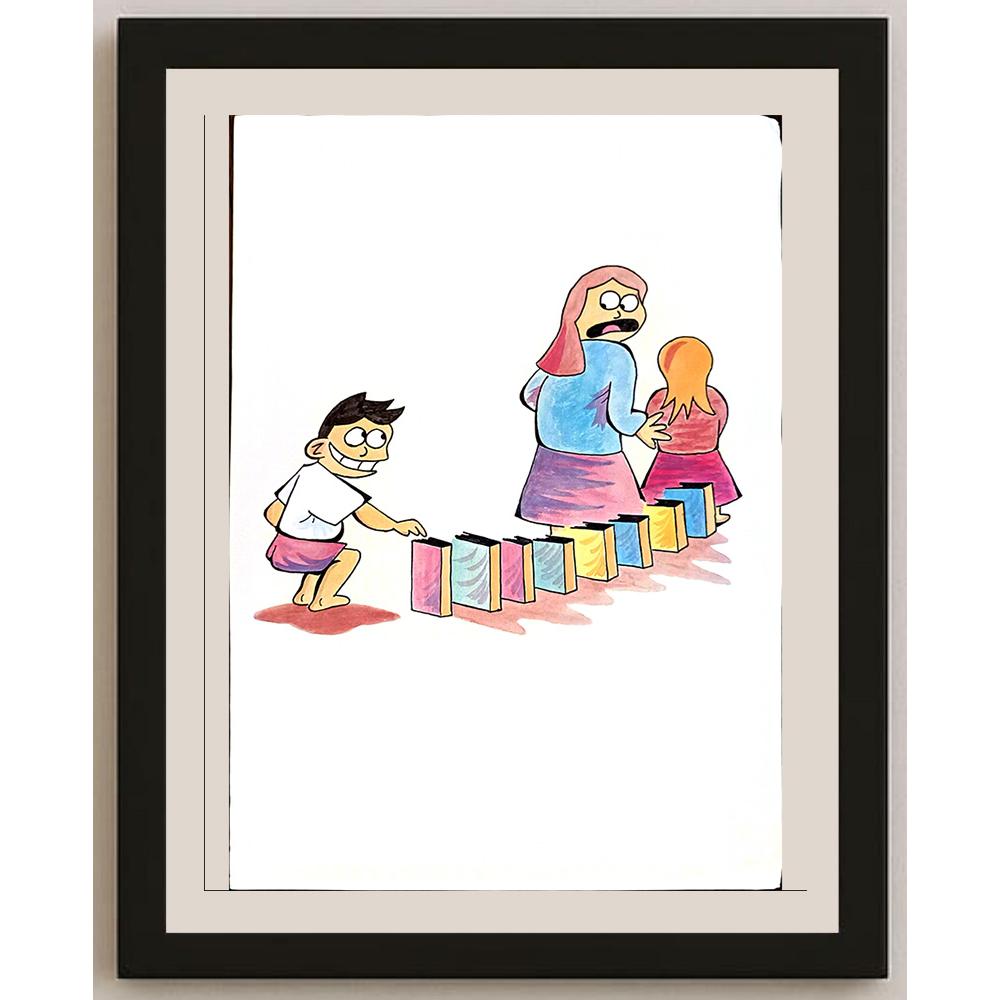 Heru Kurnianto 29x21cm Orijinal Karikatür BOD03789