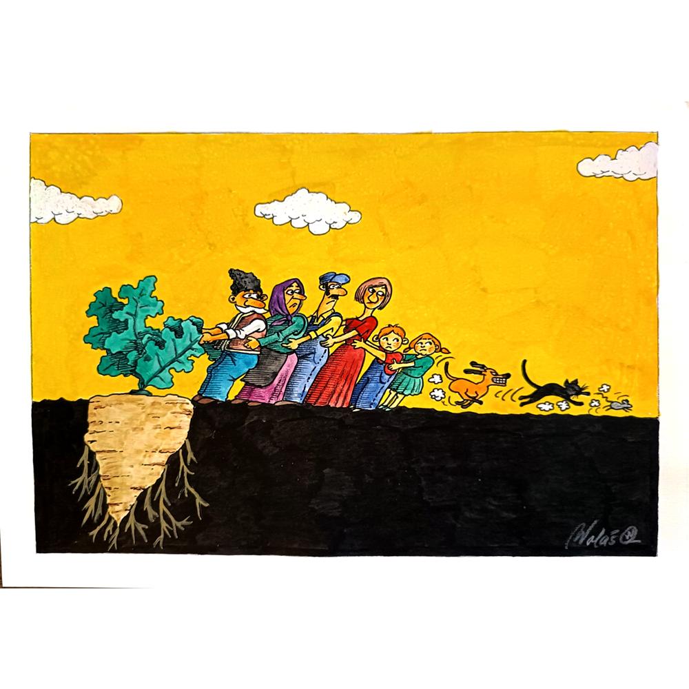 Vlado Volas 29x21cm Orijinal Karikatür BOD03793