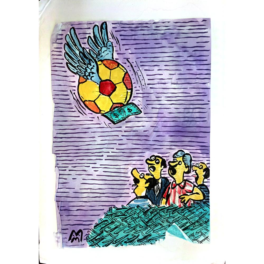 Mileta Miloradovic 29x21cm Orijinal Karikatür BOD03817