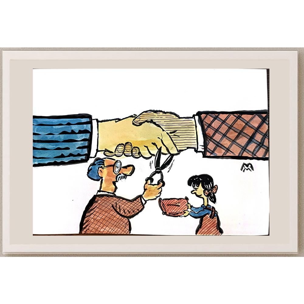 Mileta Miloradovic 29x21cm Orijinal Karikatür BOD03819